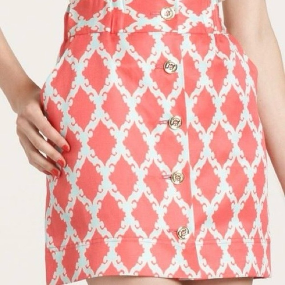 Kate Spade Silk Linen Printed Skirt 6